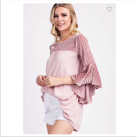 💖Beautiful ShadowVelvet Bell Sleeve Top 1- L left - Picture 6 of 8